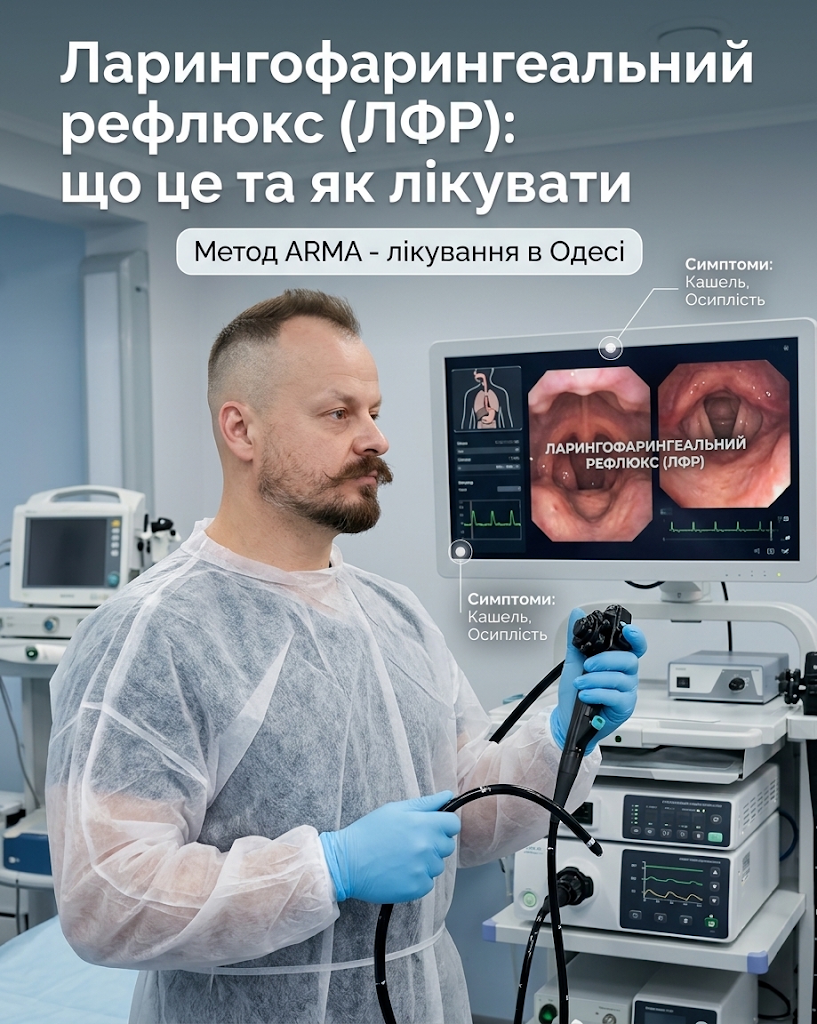 Ларингофарингеальний рефлюкс: симптоми, кашель, лікування в Одесі